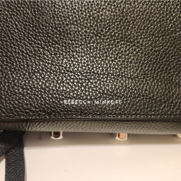 NEW Rebecca Minkoff Regan Black Pebbled Leather Small Crossbody Handbag Ret $198 - Picture 7 of 11
